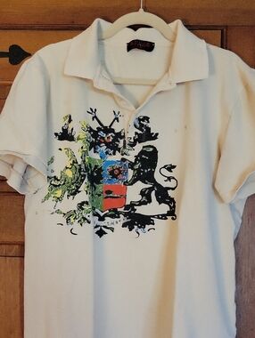 RAW Preppy Graphic Grunge Destroyed Polo Shirt